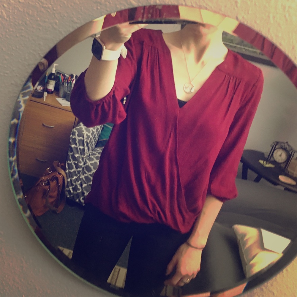 Soft, loose, versatile 3/4 length blouse